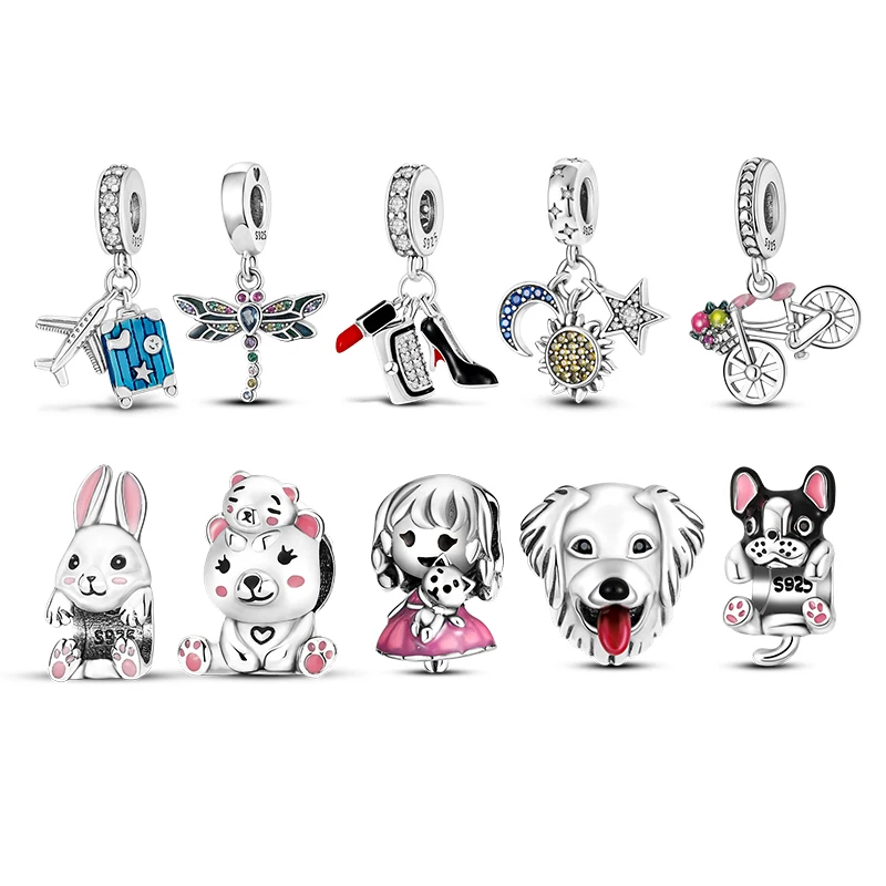 

Fits Original Pandora Bracelet Necklace silver color Charms Beads silver color Pendant Charms Beads Women DIY Fine Jewelry