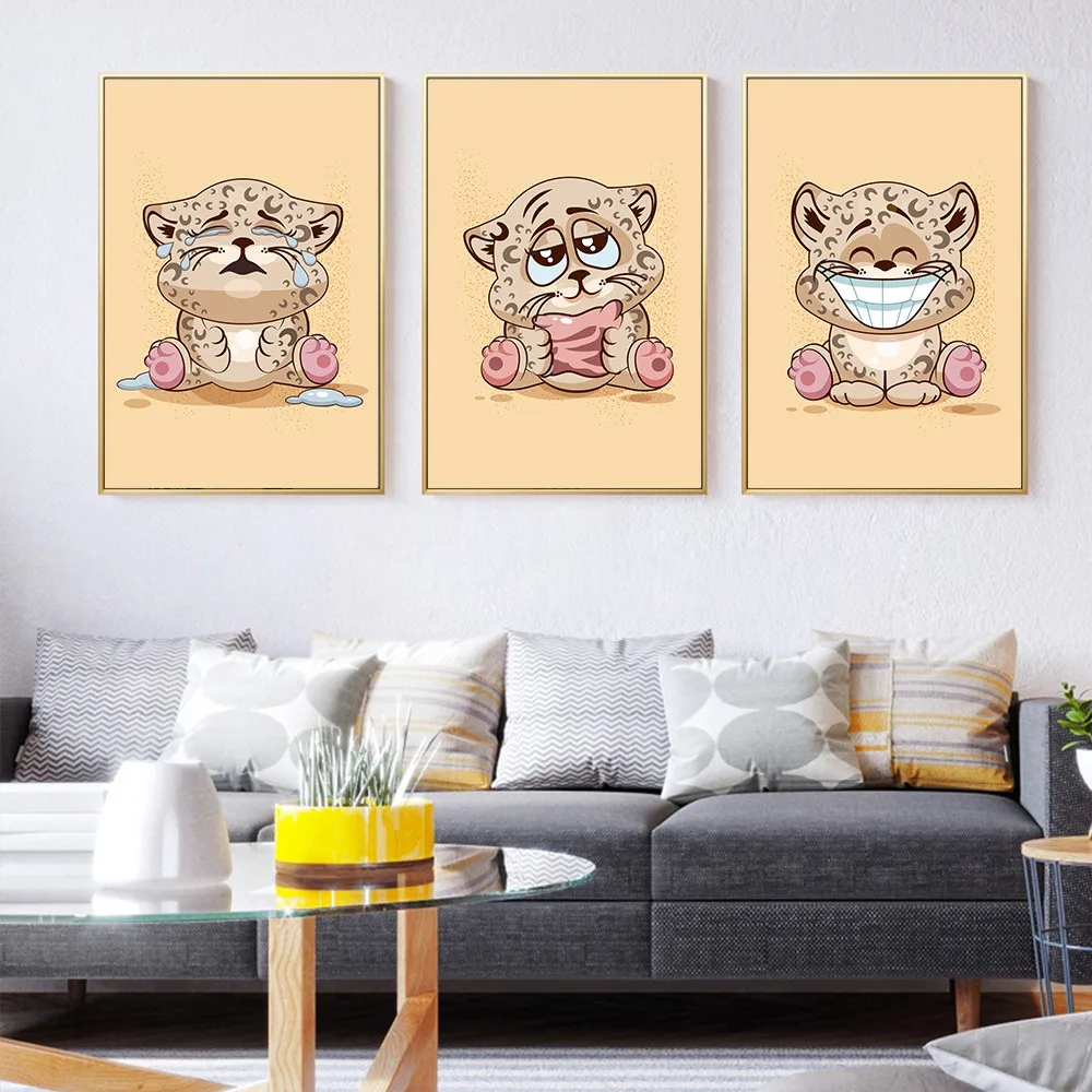 

Animal painting interesting civet cat canvas oil painting mural poster and canvas print of living room decoration painting