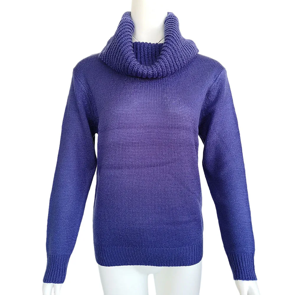 Jaycosin Women Long Sleeve Loose Turtleneck Knitted Sweater Elegant Chic Attractive Comfortable Lightweight Jumper Pullover | Женская