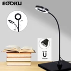 Светодиодная настольная лампа для чтения EOOKU с магнитным основанием, регулируемый светильник с лупой 3 раза и защитой глаз, Офисная лампа, 3 цвета