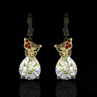 14k multi black gold color fine natural diamond dorp earrings for women anillos de bizuteria white gemstone garnet earring box