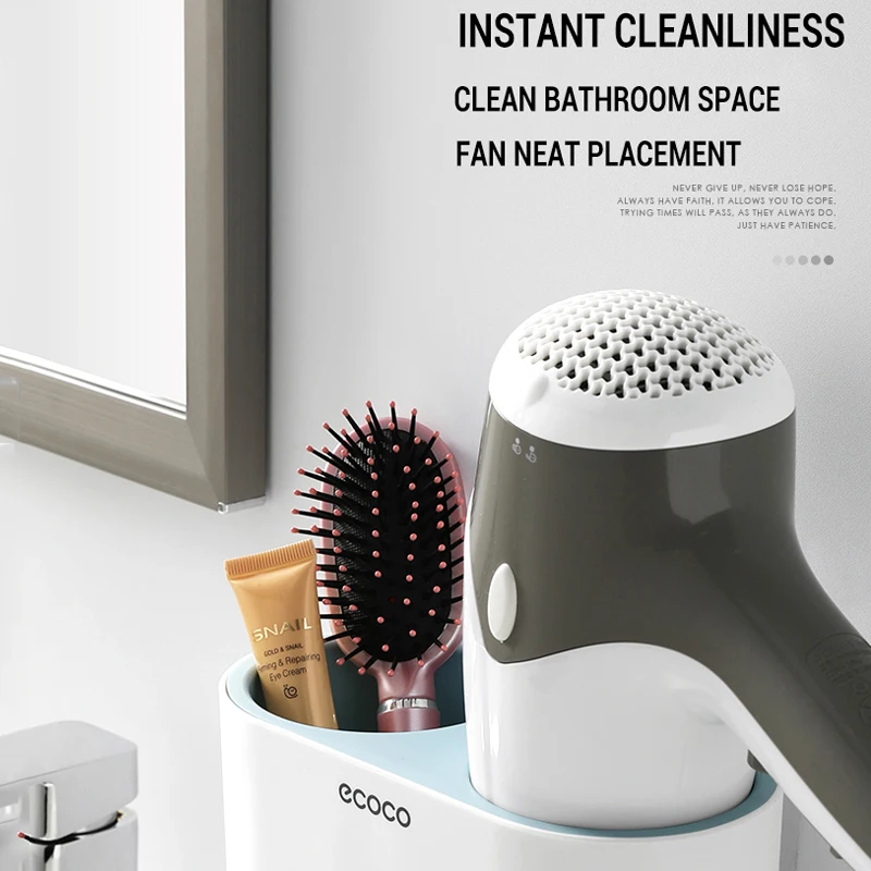 comb holder storage organizer hair dryer rack self adhesive wall mounted stand for shampoo straightener bathroom accessories free global shipping