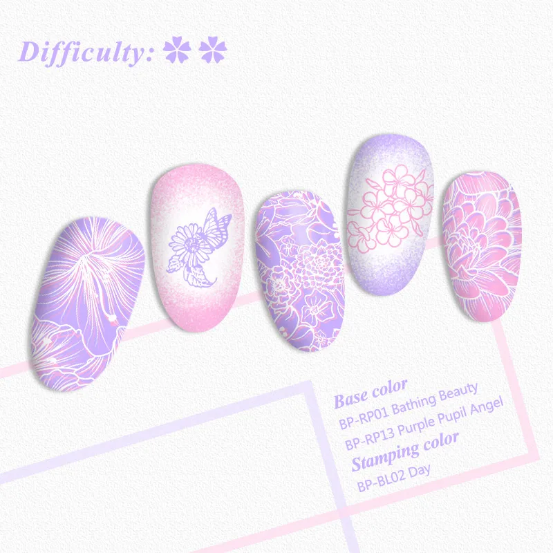 BORN PRETTY Flower Серия ногтей штамповки пластины чистый мир Бабочка Дизайн Шаблон изображения дизайн ногтей штамп Шаблон трафарет инструмент