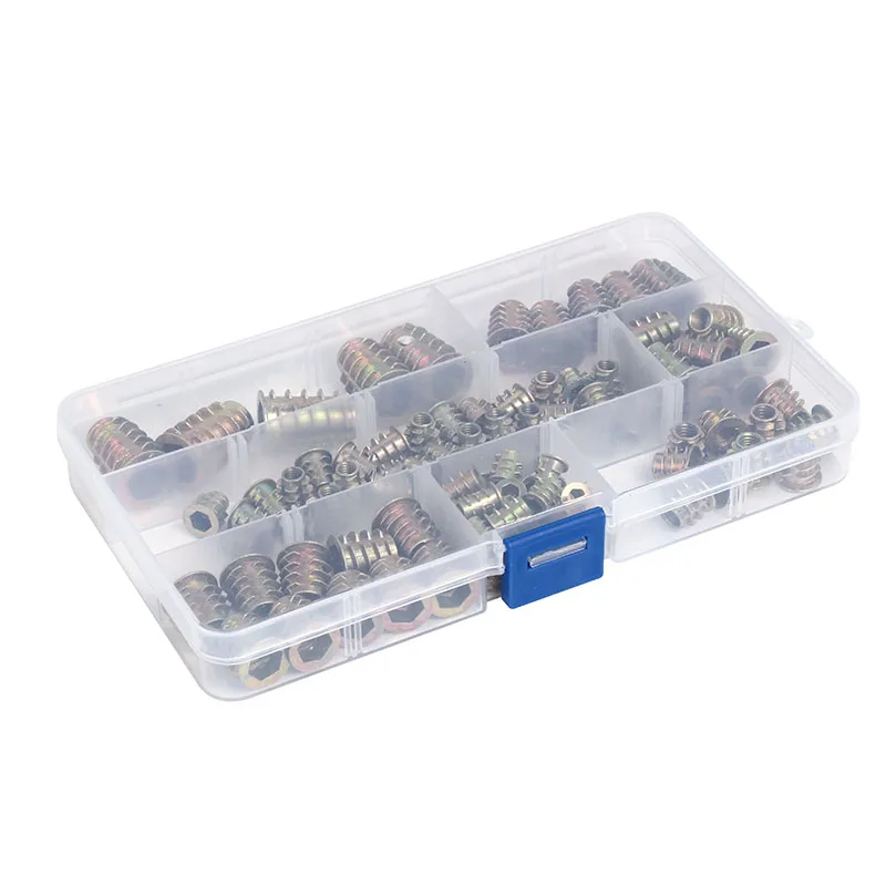 100 шт. Резьбовая шестигранная вставка Гайка Отвертка древесина винт латунные