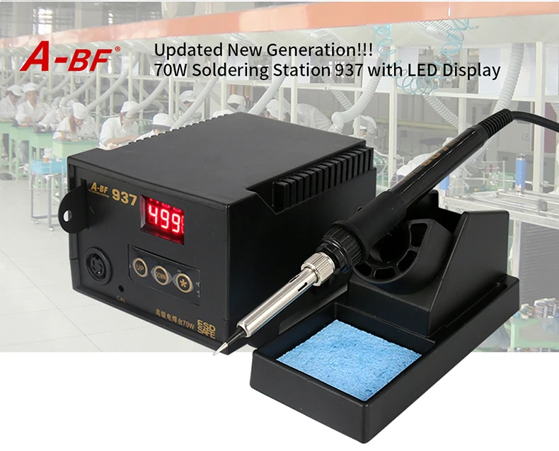 75 Вт 969D ABFhigh качественный цифровой экран дисплея 936 постоянная температура Антистатическая сварочная станция паяльник Олово
