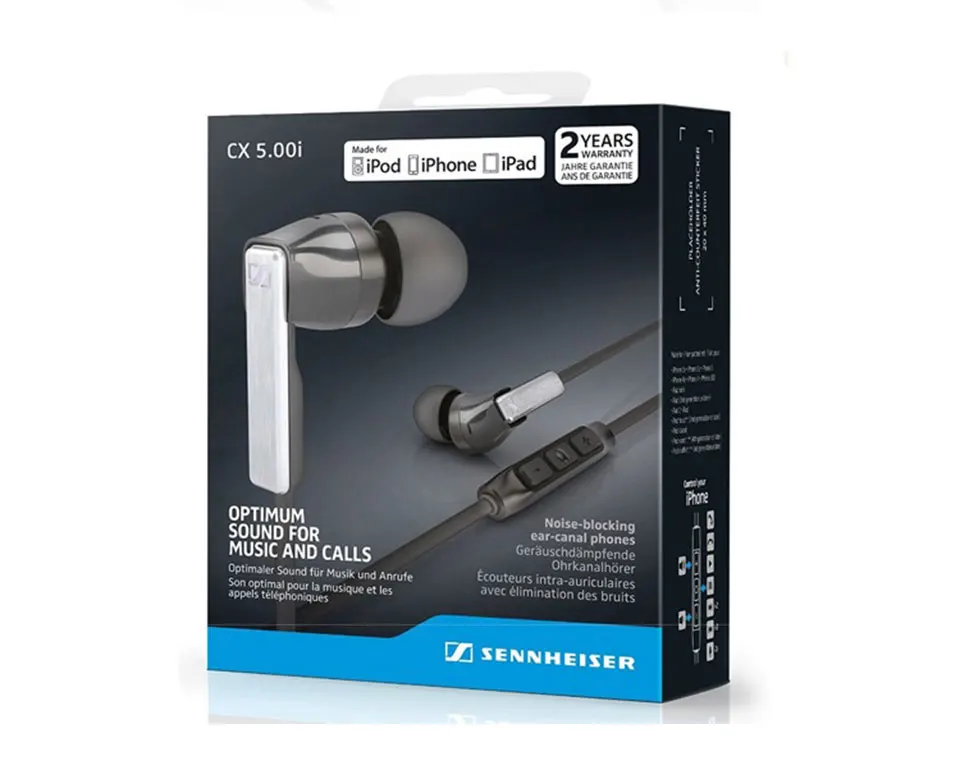 

Sennheiser CX5.00i/G 3.5mm In Ear Earphones Stereo Dynamic Headset Sport Earbuds High Performance with Mic for IPhone Androd