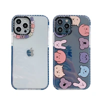 korean cartoon cute bear colorful bumper phone case for iphone 12 mini 11 pro xs max xr x 6 s 7 8 plus soft tpu clear back cover