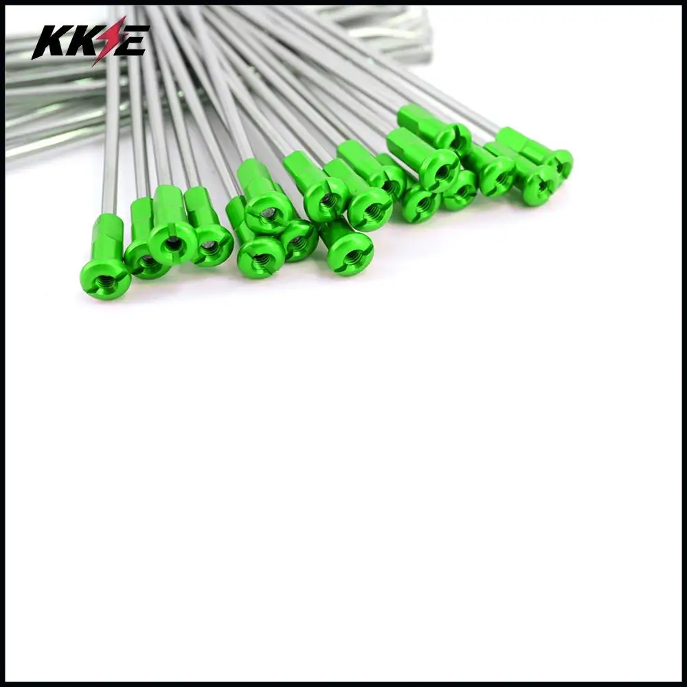 Передние спицы из нержавеющей стали KKE 1 6*21 дюйма для KAWASAKI KX250F 2006 2020 KX450F зеленые