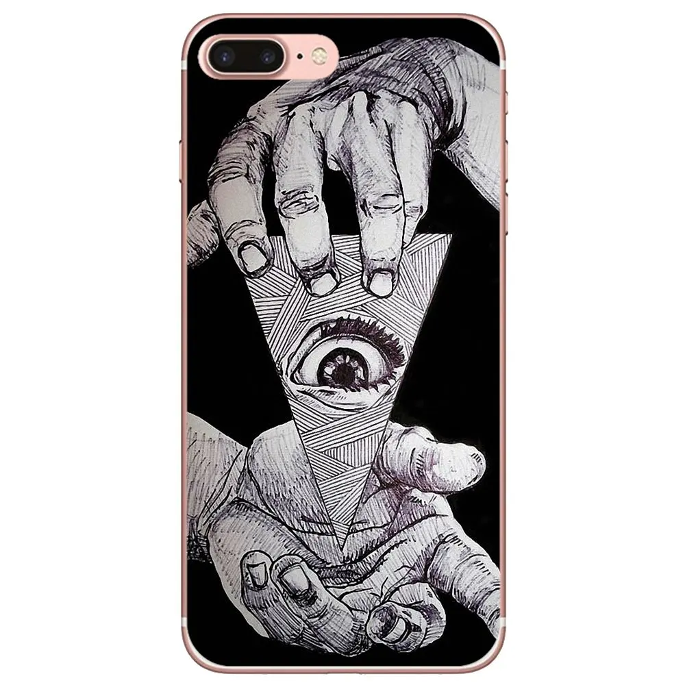 Для iPod Touch 5 6 Xiaomi Redmi S2 Pro 5A Pocophone F1 LG G6 Q6 Q7 G5 Мягкий чехол с иллюминатским символом Глаза и Пирамиды искусства.