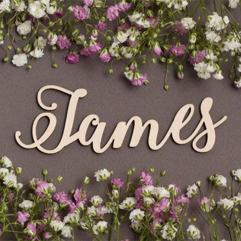 Пользовательский деревянный детский Знак Имя персонализированное Золотое