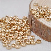 20pcslot real gold color plated brass round wheel spacer beads for diy bracelet necklace jewelry making findings accessories