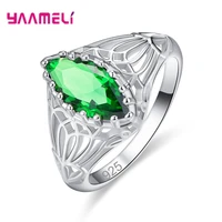 new vintage big bluegreen oval stone rings for women size 6 7 8 9 10 925 sterling silver jewelry accessory anel wholesale