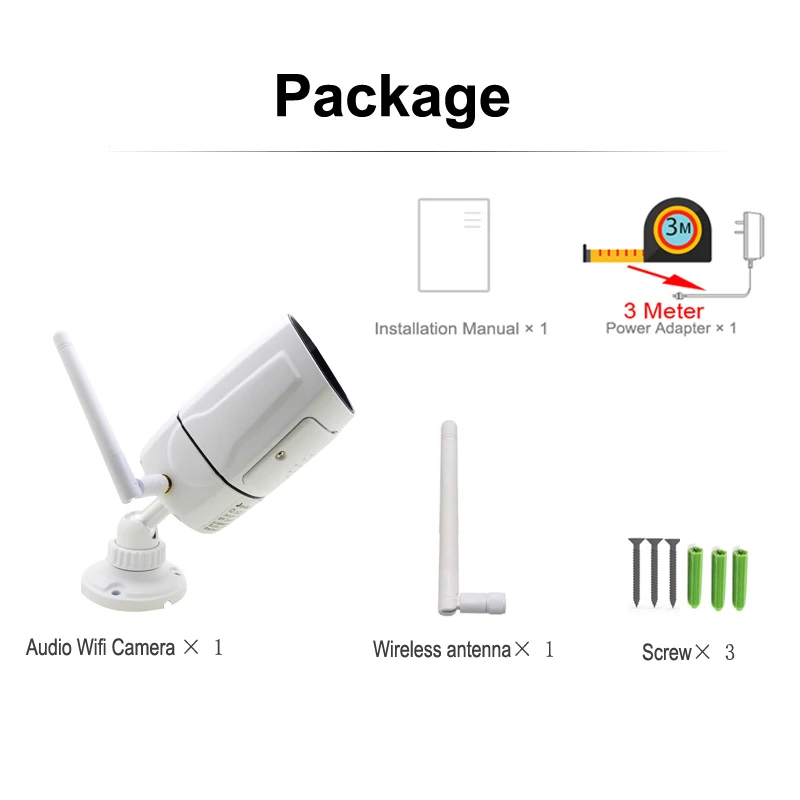 Ip-камера наружная 1080P Wi-Fi 64G HD водонепроницаемая с двусторонней аудиосвязью |