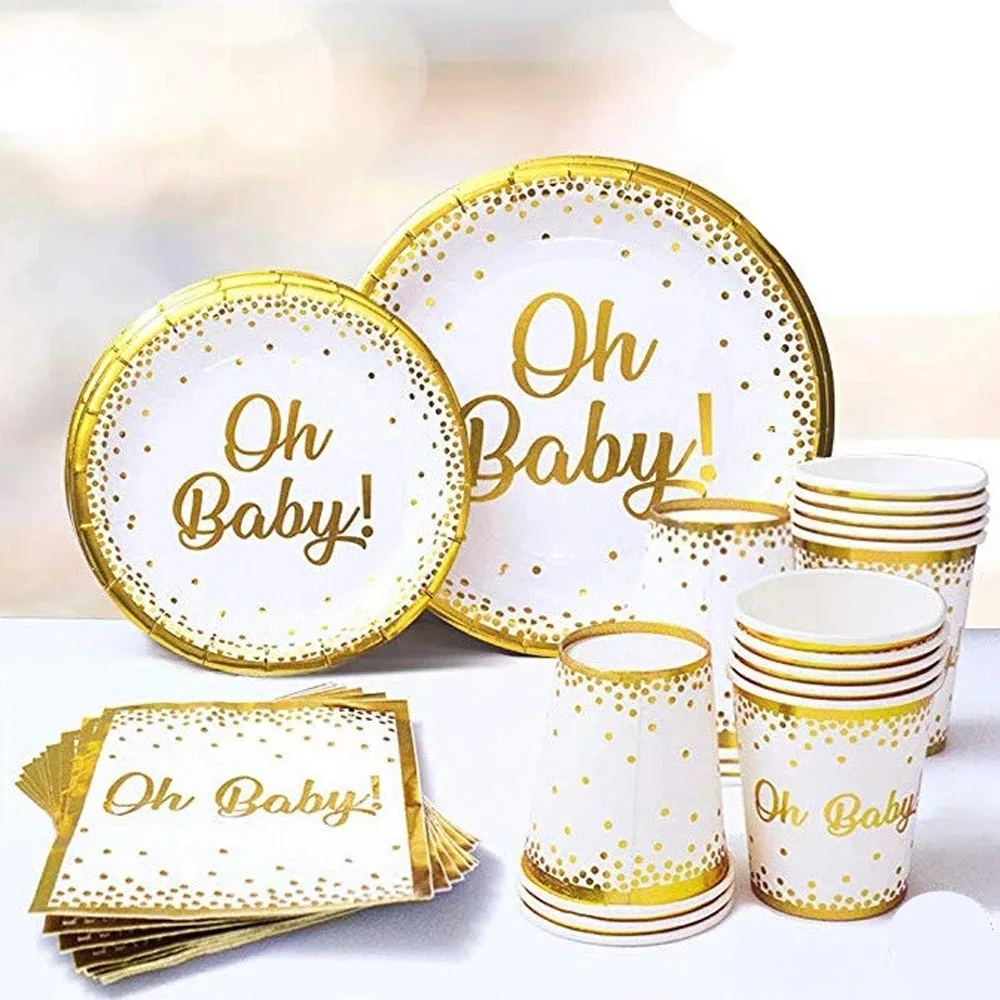 8 шт./компл. с надписью Oh Baby Посуда украшения Пол раскрыть Shower вечерние День