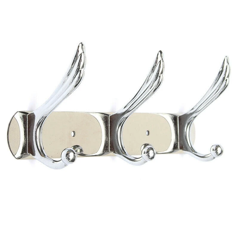 

Stainless Steel 3 Hooks Door Holder Rack Hook Wall Mounted Clothes Hanger Bathroom Supplies