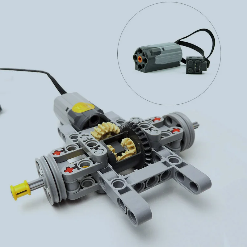 

High-Tech Rear-wheel Drive Framed Differential Gear Kit Chassis Parts System Sets with Power Motors Toys Compatible with logoes