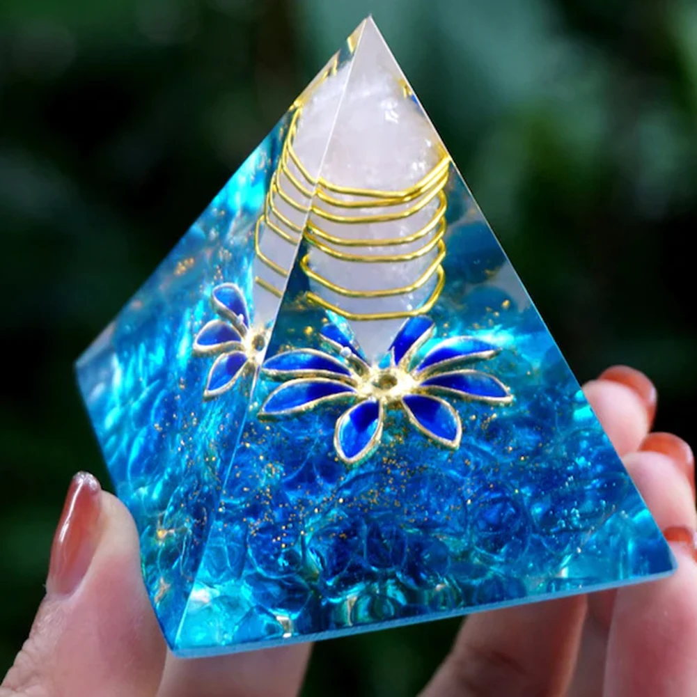 

Хрустальная Фигурка пирамиды, Исцеляющие Кристальные энергетические украшения, инструмент для медитации, товары для украшения дома и спал...