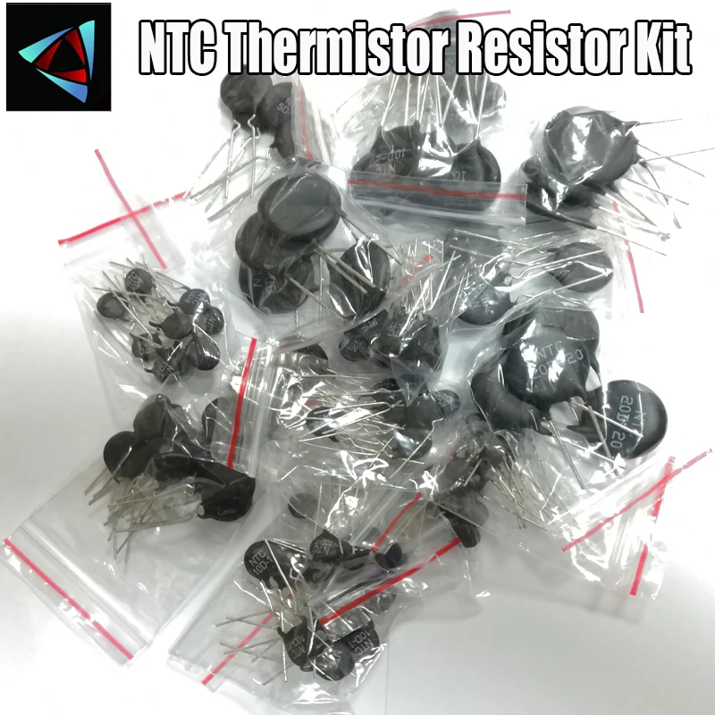 

125PCS/LOT 16Value NTC Thermistor Resistor Kit 5D-11 5D-15 8D-20 10D-7 10D-9 10D-11 20D-20 33D-7 47D-15 Thermal Resistance Set