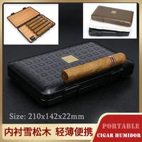 210x142x22mm Portable Cigar Humidor Lightweight Waterproof and Sealed Cedar Wood High Quality 5-Cigar Humidor White Black Coffee