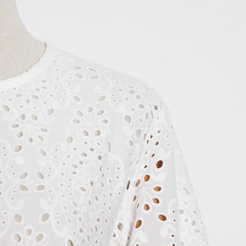 Комплект из двух предметов Женская винтажная кружевная блузка + юбка с высокой