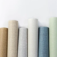 thickened self adhesive solid color linen waterproof and stainproof living room bedroom dormitory background wallpaper