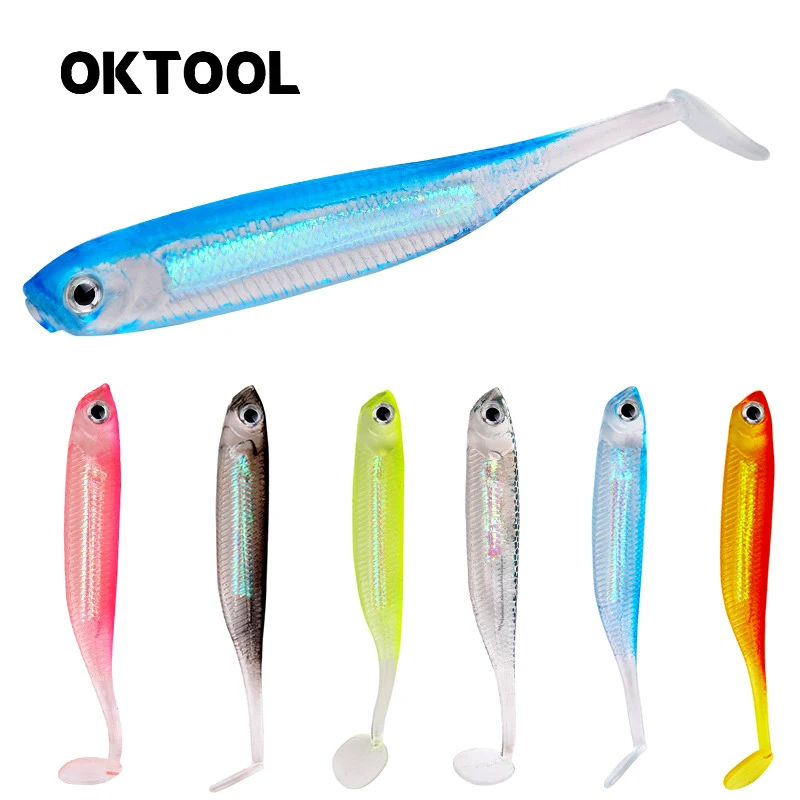

OKTOOL 10PCS vivid Soft Fishing Lure Wobbler Swimbait 7cm 2.2g Artificial Bait Silicone Soft Bait Carp Fishing Fish Pesca Tackle