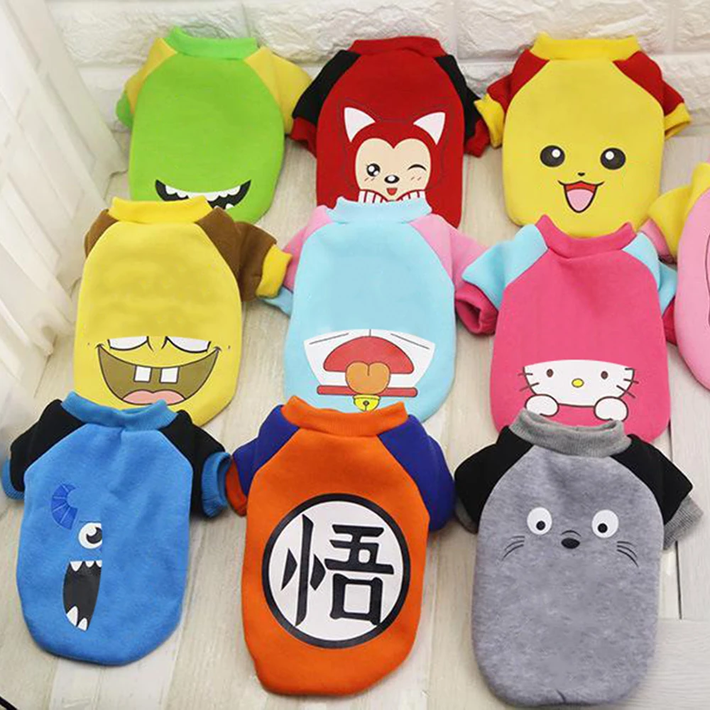 

50pcs/lot New Autumn Winter Pet Products Dog Clothes Pets Coats Soft Cotton Puppy Dog Clothes Clothes For Dog 10 colors XS-2XL