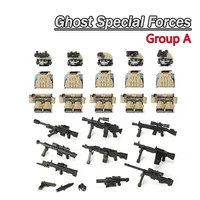 military wars series building block mini brick figures modern ghost special forces police assembled ww2 brick toys kids gifts