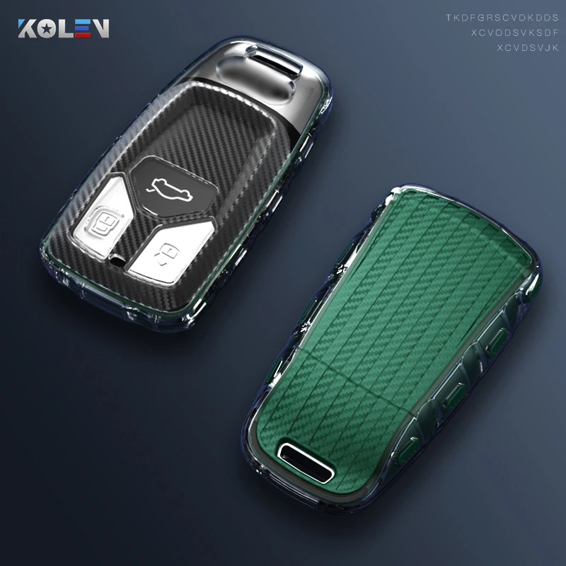 Чехол для автомобильного ключа из тпу и углеродного волокна Audi A4 New A4L A5 A6L QT S5 S7 Q7 TTS