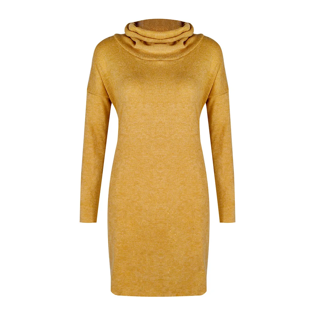 Модное повседневное серое желтое свободное женское элегантное платье с высоким