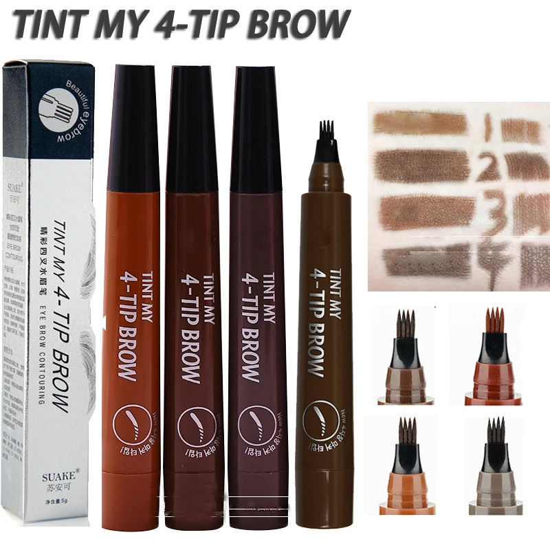 Microblading Tattoo Eyebrow Pencil Waterproof Fork Tip Eye Brow Pen Long Lasting Makeup Fine Sketch Liquid Enhancers | Красота и