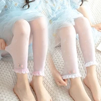 summer girls thin pantyhose children kids baby girl pants cute bow silk breathable soft white pink princess leggings