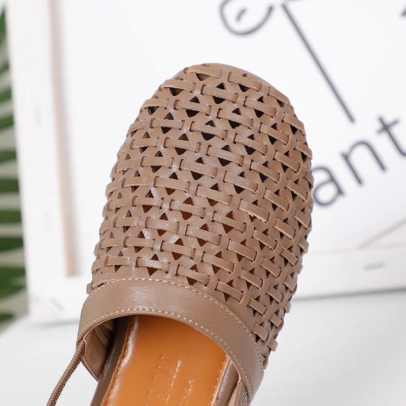 Весенние детские плетеные тапочки Шлепанцы принцессы для маленьких девочек