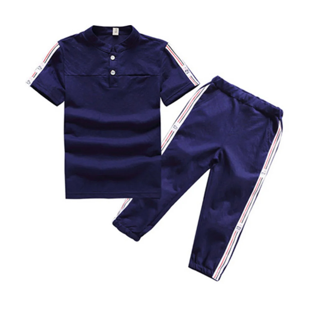 Летние льняные тапочки с короткими рукавами комплект одежды для мальчиков Новый