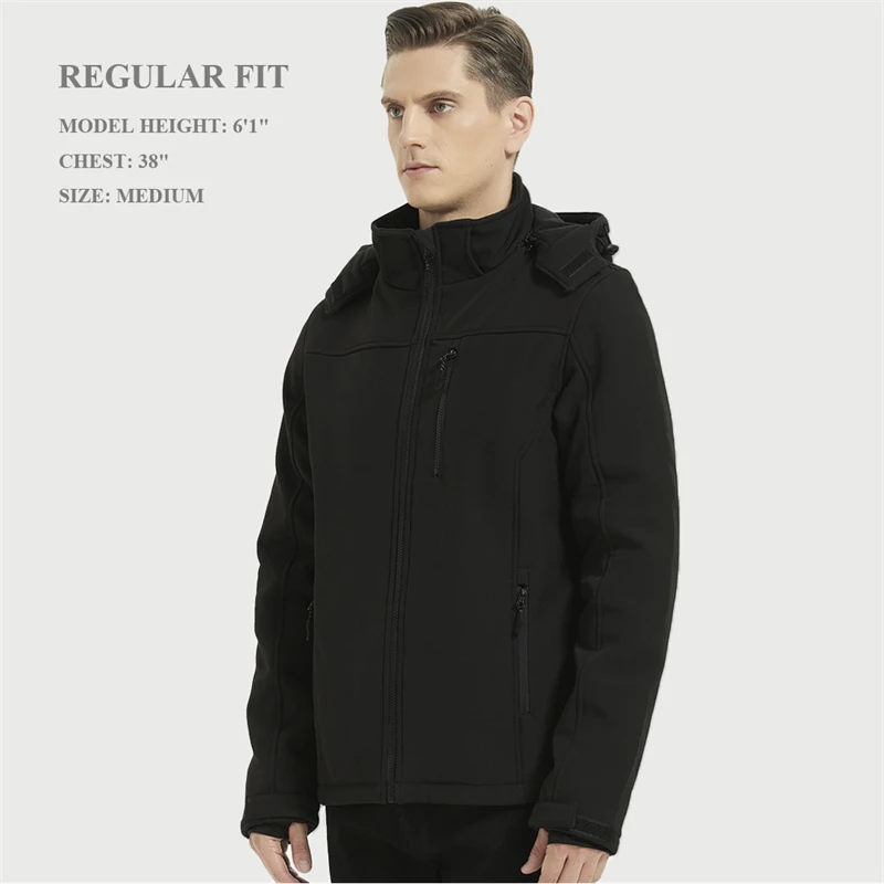 Мужские куртки с подогревом и батареей черные пальто на молнии капюшоном зимние