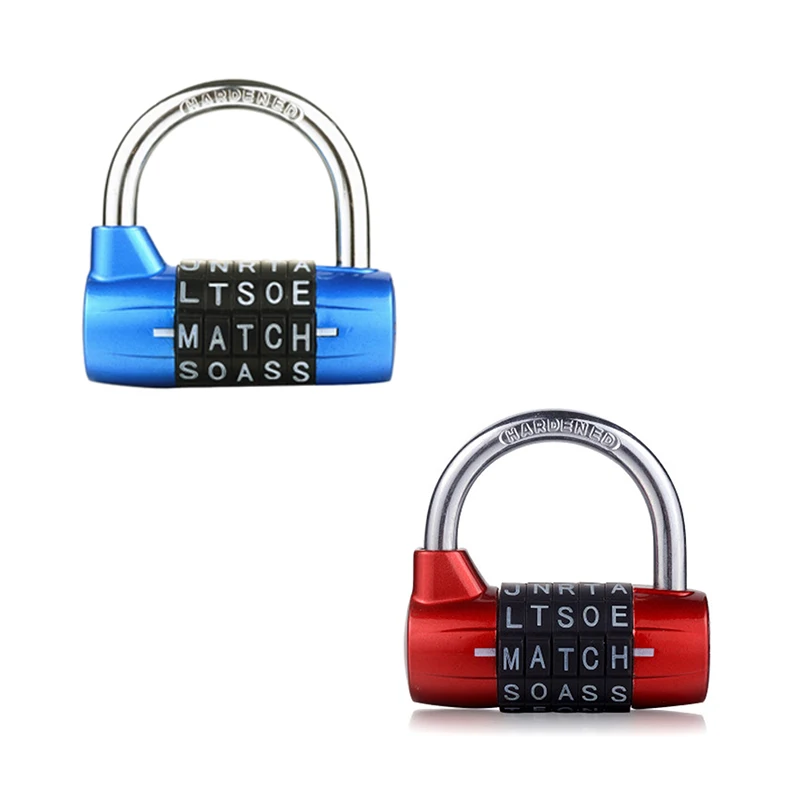 2 Pcs 5 Letter Zinc Alloy Combination Padlock Code Password Lock Door Cabinet Drawer Bike Motorcycle Student Locker Locks Blue |