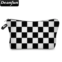 deanfun 3d printing small makeup bag black and white purse bags mini cosmetic bags for purses toiletry bag for women gift 51782