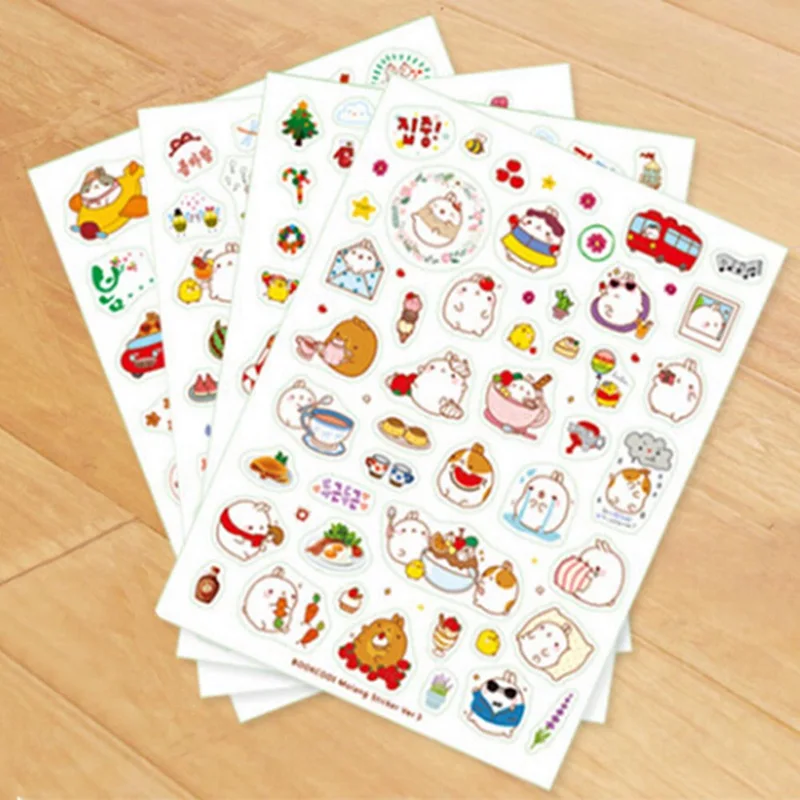 

Round Rabbit Transparent Sticker Season 3 Length 11cm*Width 15cm Cup Suitcase Book Decoration Sticker Child Gift Hot 1 set