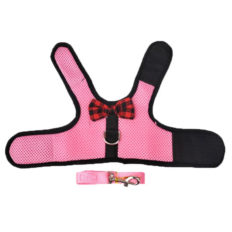 Жилет для домашних животных Одежда с тяговым ремнем на груди бантом липучке