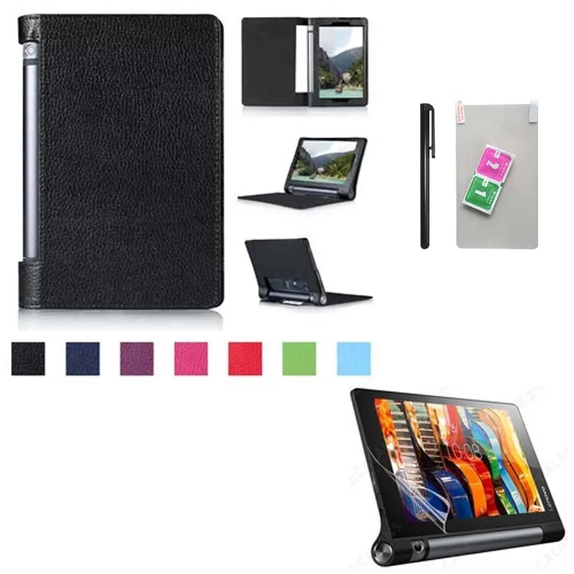 Чехол-книжка из искусственной кожи чехол F " для lenovo Yoga Tab 3 8,0 850F чехол-подставка для планшета s+ пленка+ Бесплатный стилус