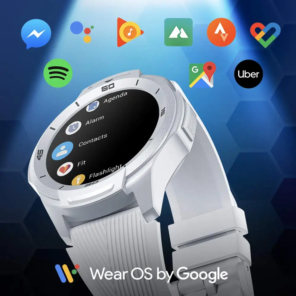 TicWatch S2 белые Смарт-часы Bluetooth gps Фитнес Спортивные Часы Android и iOS совместимые 5ATM водонепроницаемые оригинальные