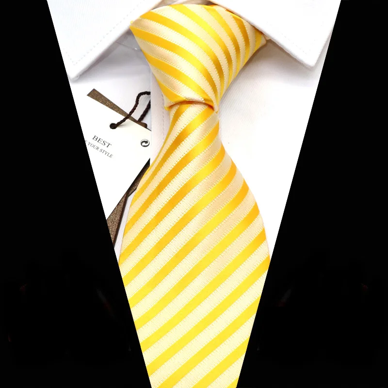 YISHLINE Новинка 30 цветов мужские галстуки полосатые жаккардовые галстуки 8 см мужские галстуки на шею Свадебные Галстуки для жениха Мужские ак...