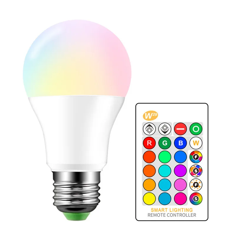 Высокая Мощность RGB светодиодный светильник E27 E14 3 Вт 5 10W 15W RGBW AC85 265V Lampara 16 Цвета