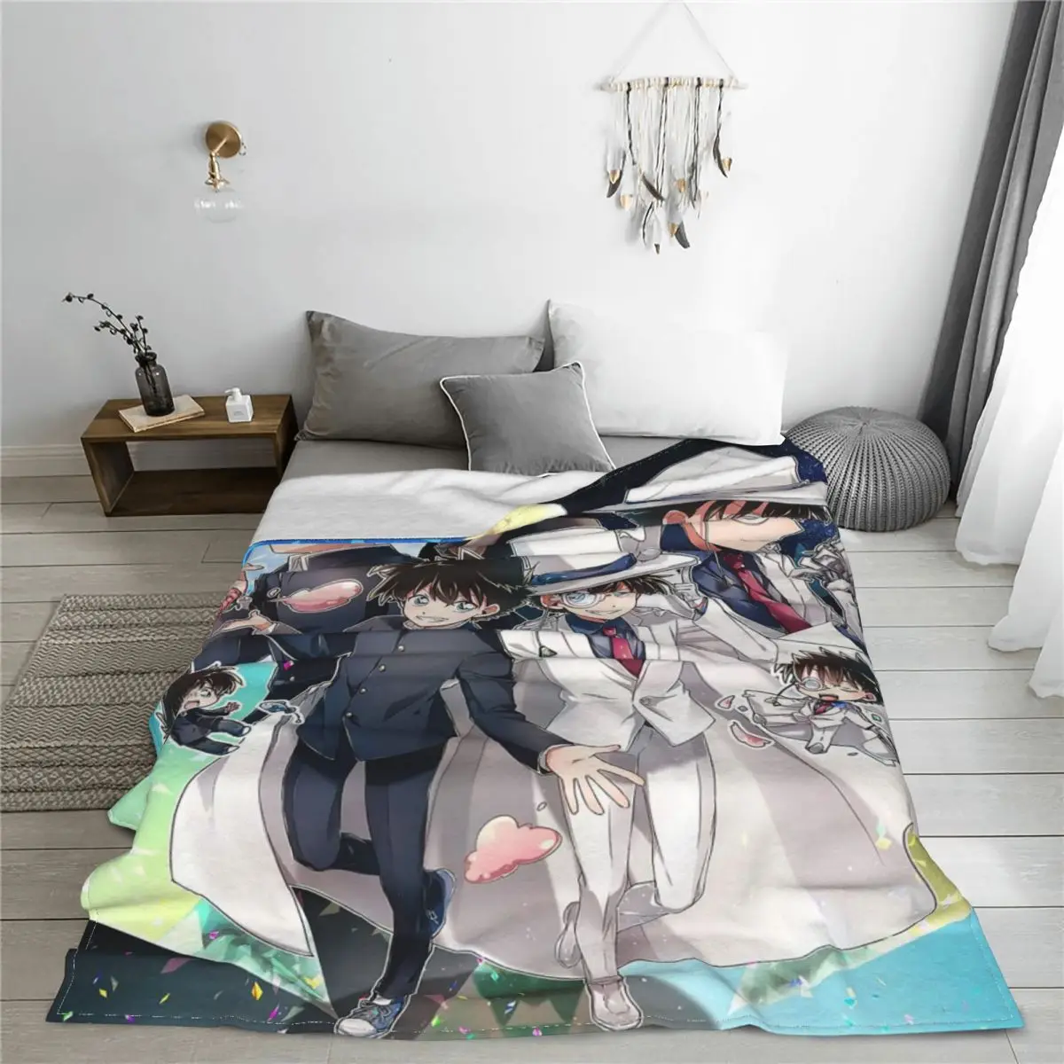 Manta de franela de Anime de Detective Conan, ropa de cama para el hogar, dormitorio-2