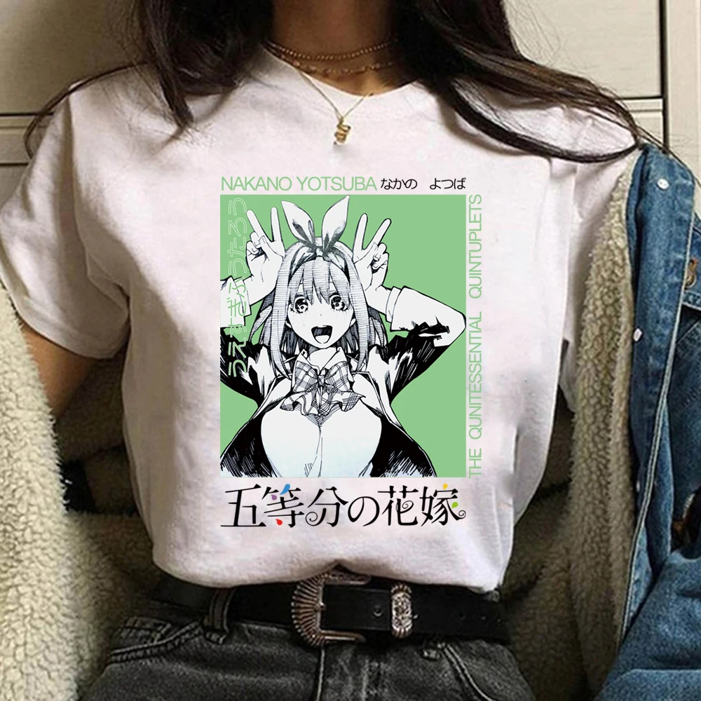 

Women Summer Tshirt Female Shirts Anime Nakano Yotsuba Tshirt Loose Cotton Casual Tee