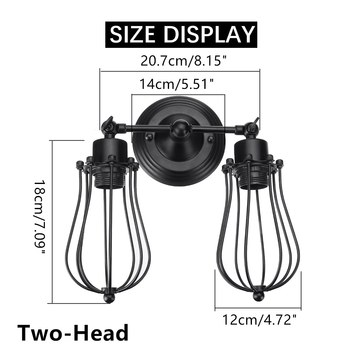 

Retro Loft Industrial Double Head Wall Sconce Lights American Rustic Wrought iron Antique Restaurant Corridor Decor LED Lamp