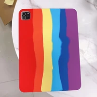 for apple ipad pro 12 9 11 inch 2020 case for ipad air 10 9 10 5 10 2 9 7 mini 4 5 2019 tablet rainbow liquid silicone shell
