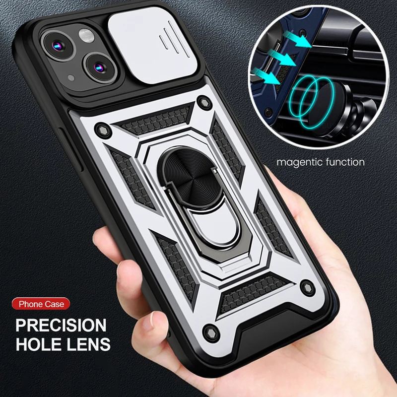 

For iPhone 13 Pro Max Case Magnetic Metal Ring Stand Holder Shockproof for Apple iphone 11 12 Pro X XS Max XR 8 7 6 Plus Cover