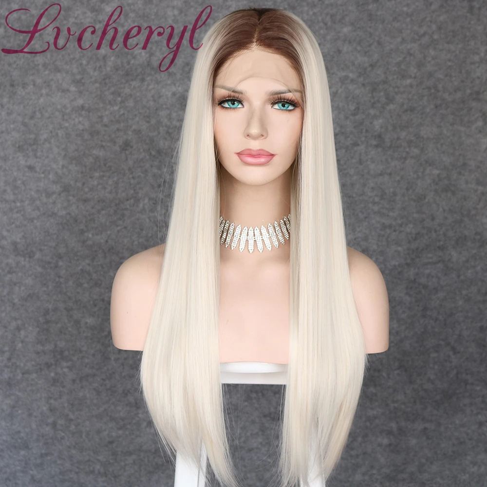 Lvcheryl длинные натуральные Ombre темные корни для белых блонд термостойкие