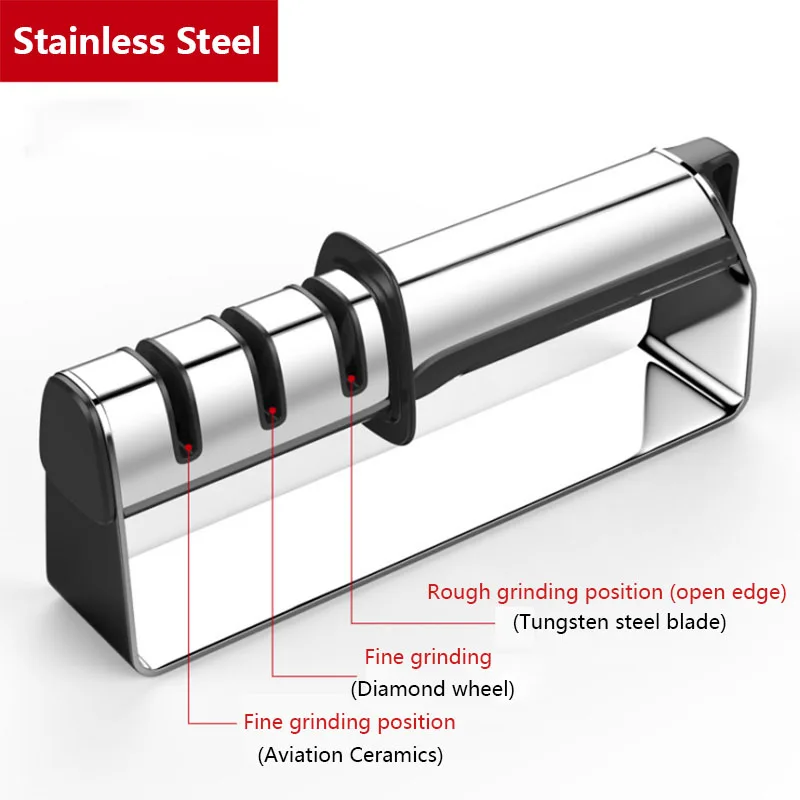 

3 Stage Professional Sharpener Tungsten Diamond Ceramic Fast Professional Sharpener Tool Sharpener New Kitchen Utensils